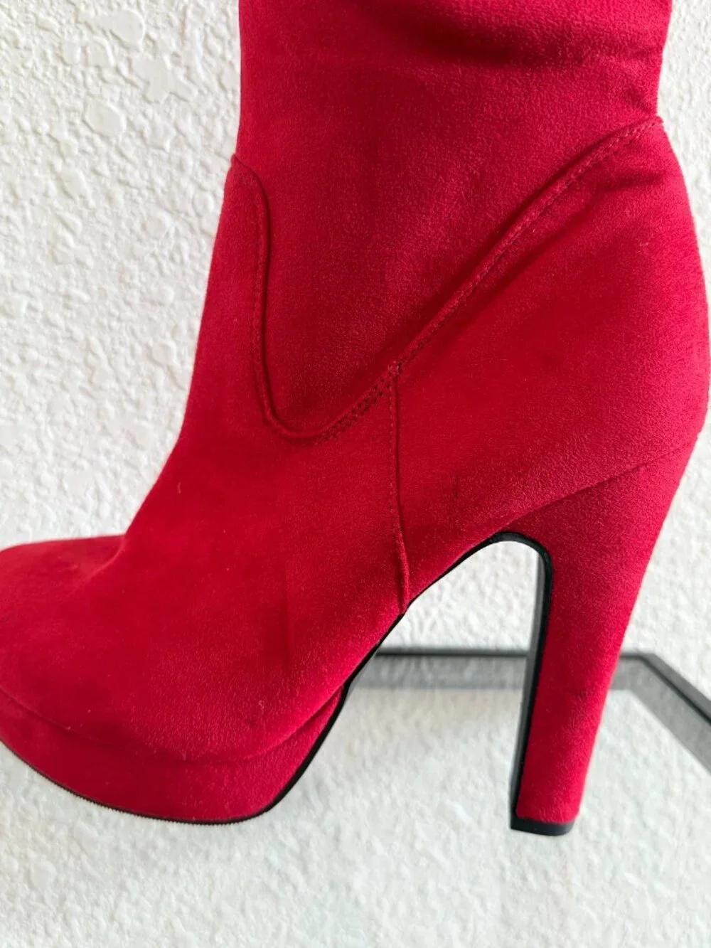 Torrid Bright Red Suede-Like Over the Knee Boots - Size 8